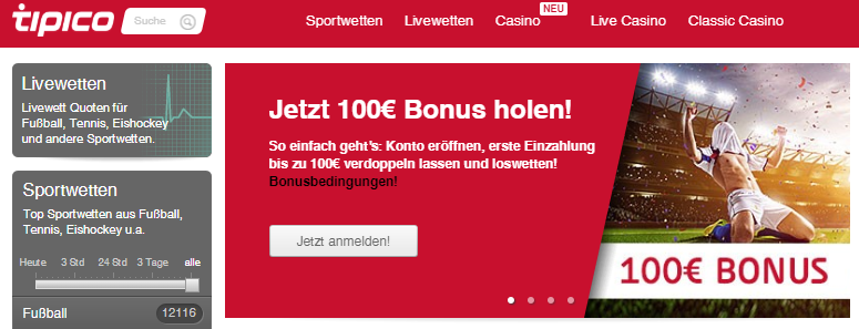 Tipico Sportbonus 100 €